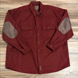 FLYSHACKER MENS XXL REG LODEN MAROON WOOL BLEND HEAVYWEIGHT OVER SHIRT